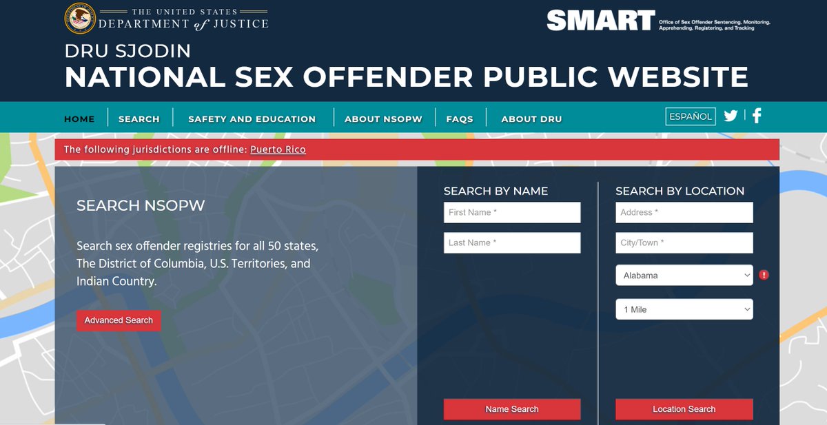 Trang web công khai tội phạm tình dục quốc gia Dru Sjodin - NSOPW - NSOPW 2