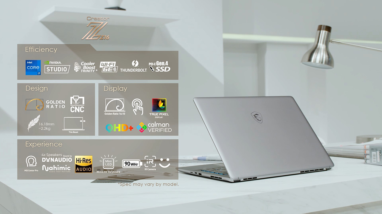 MSI trình làng loạt laptop thế hệ mới, đẹp và mạnh hơn - 06 Creator Z16 carries the leading technology into a stylish body