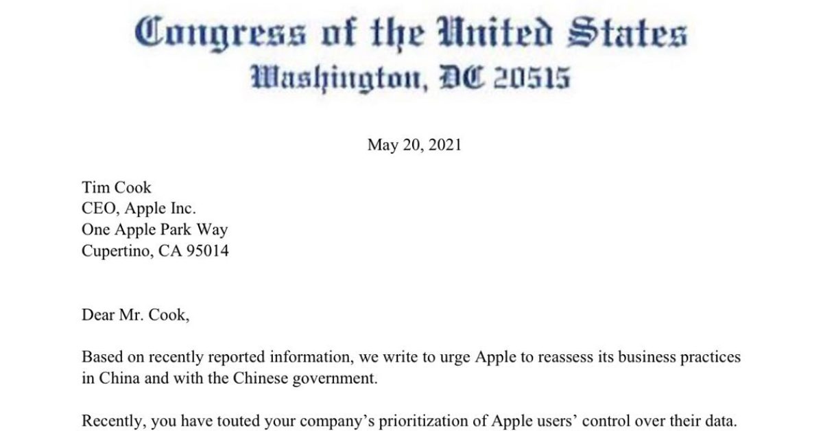 Quốc hội Mỹ gửi thư cho Tim Cook yêu cầu Apple rời khỏi Trung Quốc - Apple 2 5