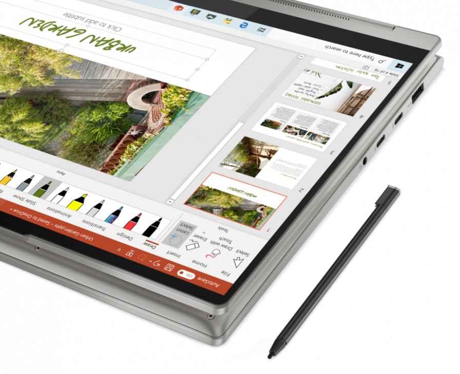 Lenovo ra mắt bộ ba laptop Yoga sáng tạo, nâng cao trải nghiệm số thông minh - Lenovo Yoga 9i Closeup Stand Pen Mica