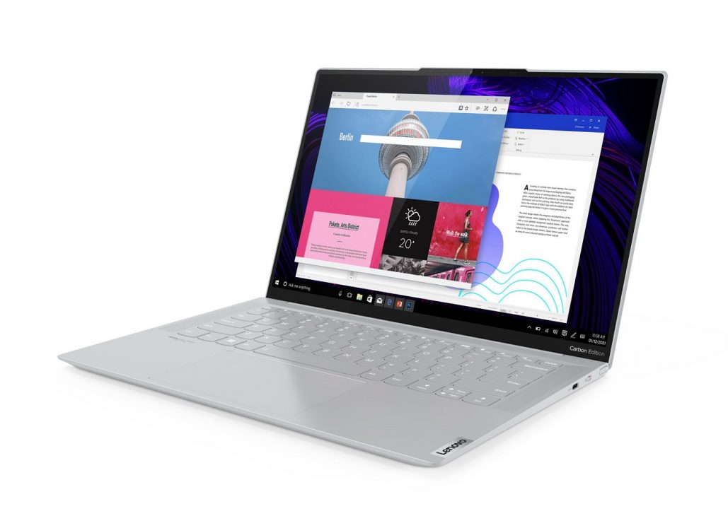 Lenovo ra mắt laptop Yoga Slim 7 Carbon 14inch OLED, nhẹ chỉ 1,1kg - Lenovo Yoga Slim 7 Carbon AMD 14in Front Facing Left edited