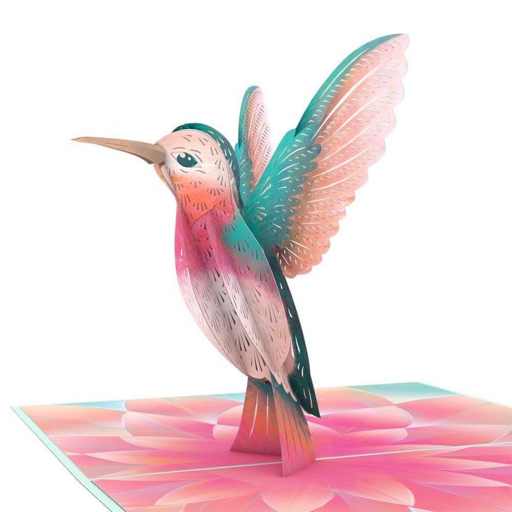 Độc đáo thiệp nổi được in từ máy in kỹ thuật số HP Indigo 7K - LovePop hummingbird card 1
