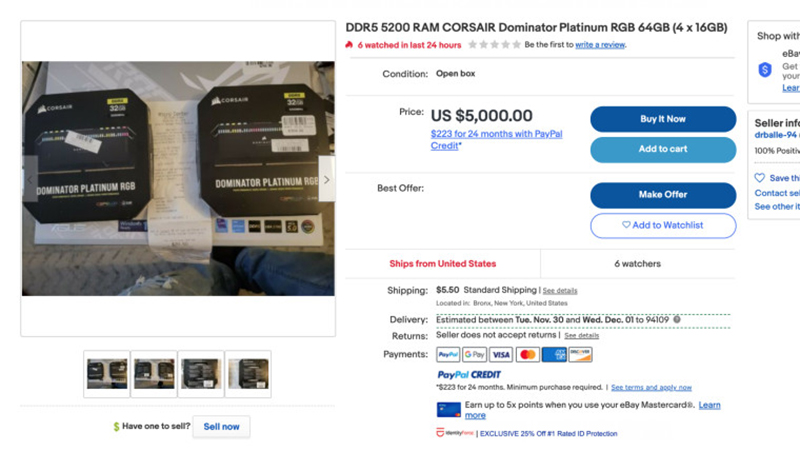 Tốn hơn 113 triệu đồng để mua kit RAM DDR5 64 GB trên eBay - 3 2