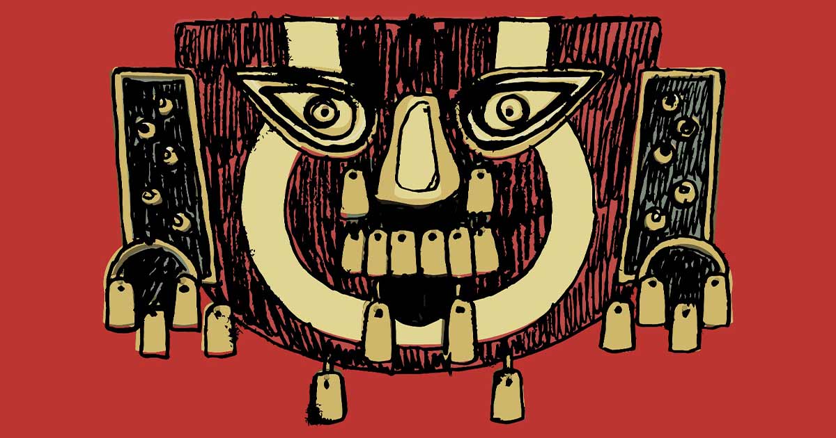 Phát hiện mặt nạ vàng cổ đại Peru 1.000 năm tuổi sơn bằng... máu người - Mat na vang 2