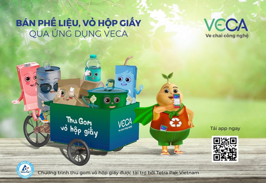 Vỏ hộp giấy Tetra Pak sau khi sử dụng sẽ được thu gom qua ứng dụng thu mua ve chai VECA - Hinh 1A 1