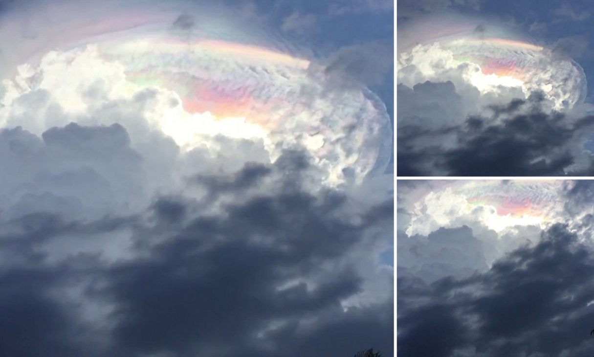 Đám mây xanh neon kỳ lạ xuất hiện như cổng dẫn đến chiều không gian khác - may 2