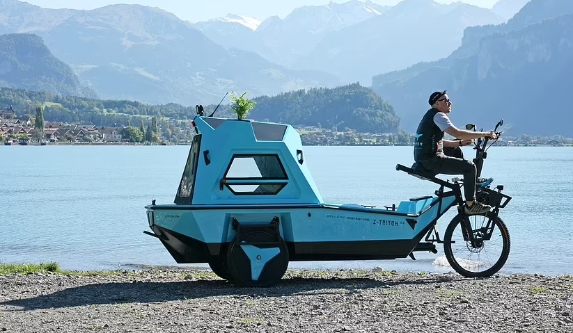 Xe đạp cắm trại trên cạn lẫn dưới nước đã cho đặt hàng - xe dap 1