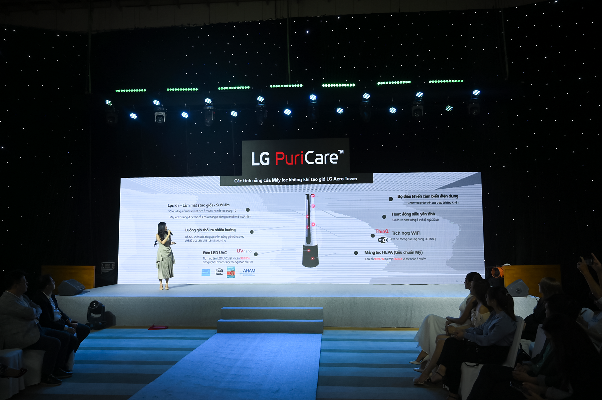 Ra mắt LG PuriCare AeroTower: Máy lọc khí và làm mát cao cấp - Dai Dien LG gioi thieu cac tinh nang san pham tai su kien 1