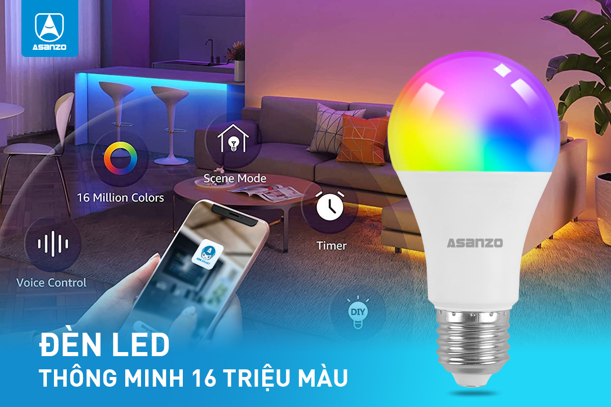 Asanzo ra mắt đèn LED tiết kiệm điện, thương hiệu iSun - den thong minh 16 trieu mau