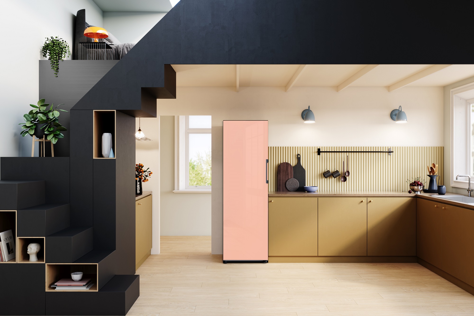 Tủ lạnh Bespoke 2022 có thêm 7 màu mới, tùy chọn phối màu cửa - 22 Bespoke Lifestyle Image 17 Clean Vanilla Satin Beige