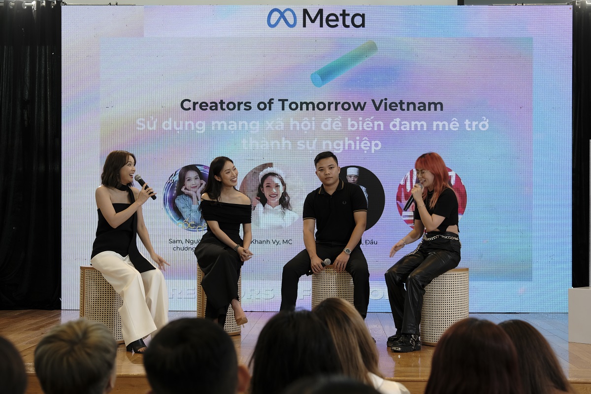 Meta công bố chiến dịch hỗ trợ các nhà sáng tạo Việt tăng thu nhập - Bon khach moi tham du buoi thao luan chu de  Bien dam me thanh su nghiep