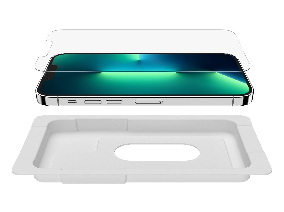 Belkin ra mắt loạt phụ kiện cao cấp độc đáo và tiện dụng cho iPhone 14 - OVA069zz Tempered AM ScreenProtector iPhone 13Pro tray Silver