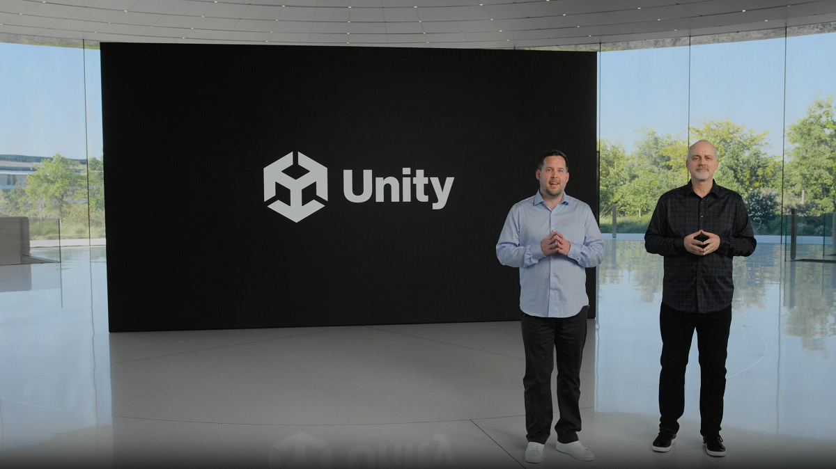 Unity ra mắt chương trình beta cho visionOS – hỗ trợ nhà phát triển tạo game và ứng dụng - Unitys Ralph Hauwert presenting with Apples Mike Rockwell at WWDC 2023