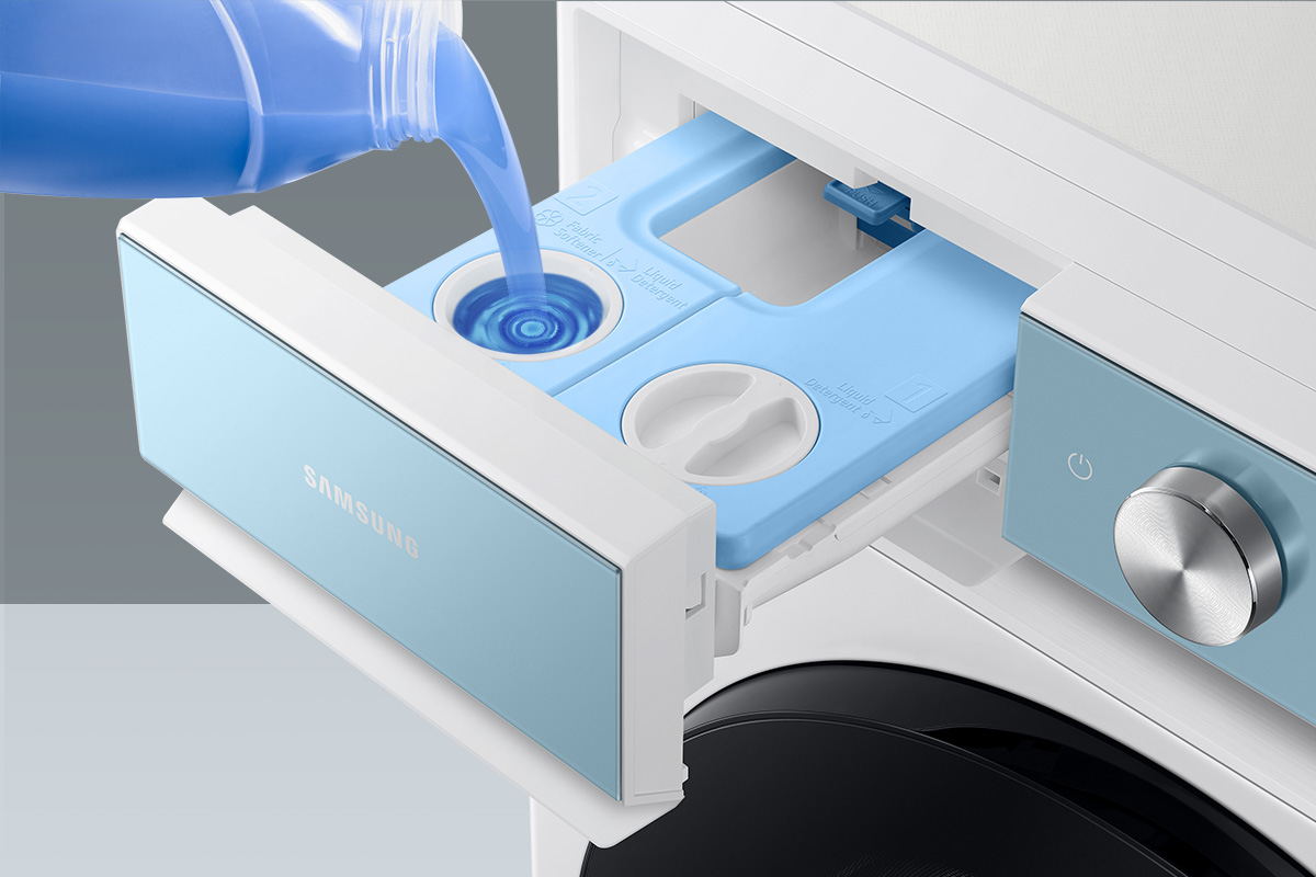 Samsung Bespoke AI™, máy giặt thông minh tự động phân bổ nước giặt xả theo độ bẩn và chất liệu sợi vải -