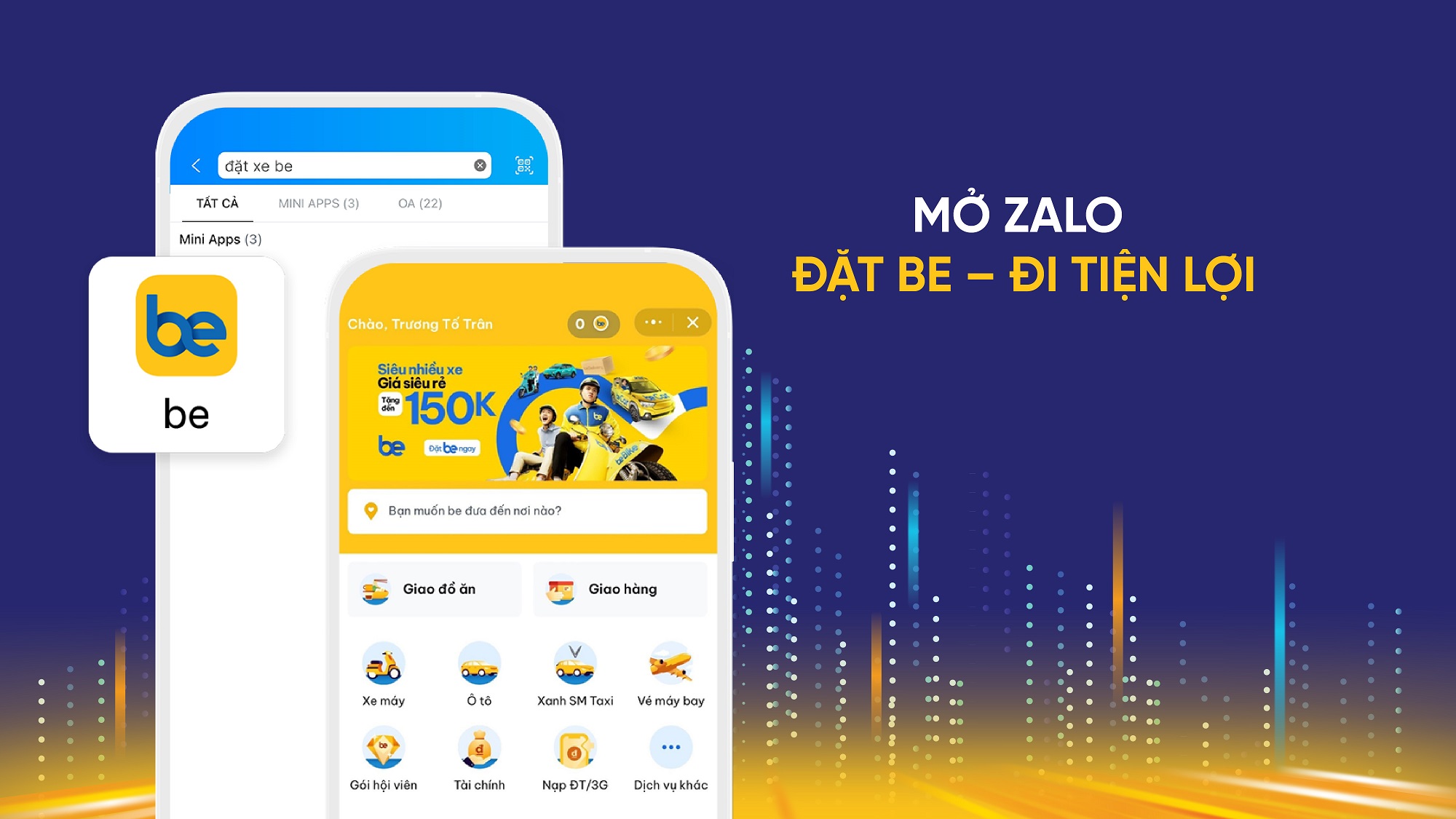 Đã có thể gọi xe từ ứng dụng Be ngay trên Zalo - Mini app be Anh 2