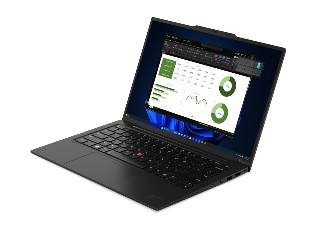 CES 2024: Lenovo trình làng laptop ThinkPad X1 và phụ kiện nâng tầm trải nghiệm AI - 04 X1 Carbon G12 Hero Front Facing Left