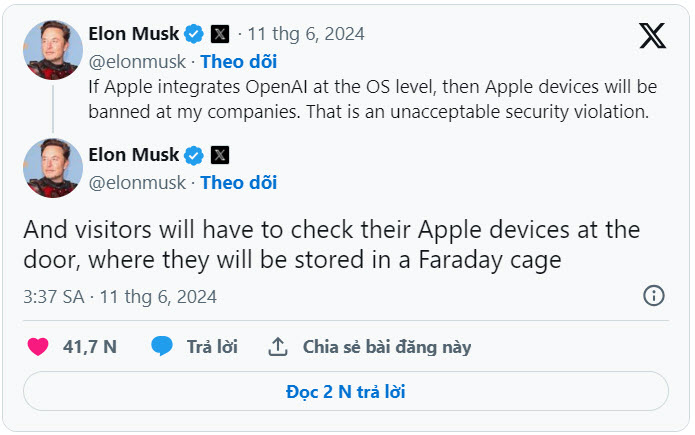 Elon Musk mỉa mai mối quan hệ hợp tác giữa Apple và OpenAI - 2 3