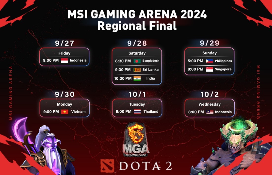 MGA 2024 (MSI Gaming Arena) Dota 2 khởi tranh từ 27/9, nhiều quà cho khán giả - dota MGA