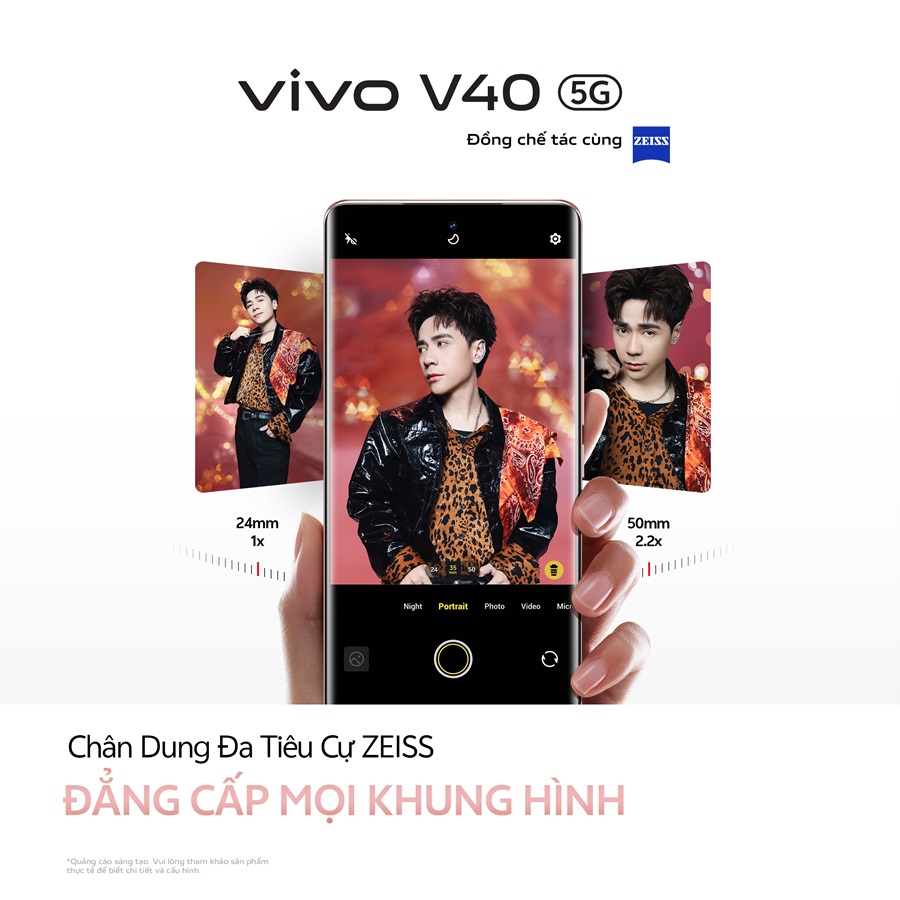 Điện thoại vivo V40 5G với camera đa tiêu cự ZEISS chính thức ra mắt Việt Nam, giá 12,9 triệu đồng - Da tieu cu ZEISS