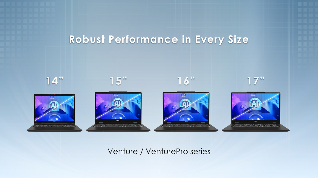 Laptop MSI Venture và VenturePro, màn hình đa cỡ, cơ động, hiệu năng cao - Venture Sizes 3840x2160 1