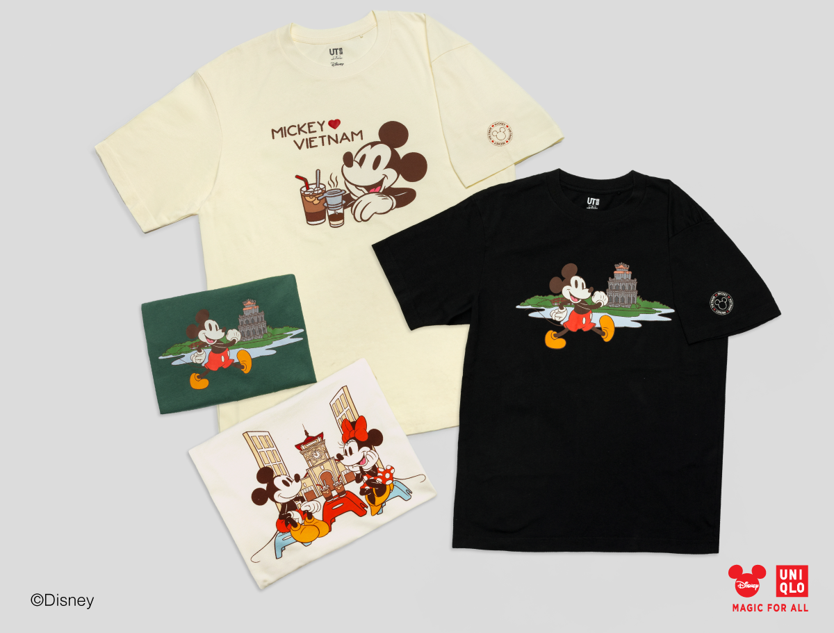 Tuần lễ cảm ơn của UNIQLO, góp doanh thu xây trường, nhiều quà tặng đặc biệt - UNIQLO ra mat 3 hoa tiet moi trong bo suu tap UT Mickey Mouse in Vietnam ton vinh nhung net dep trong van hoa va am thuc Viet