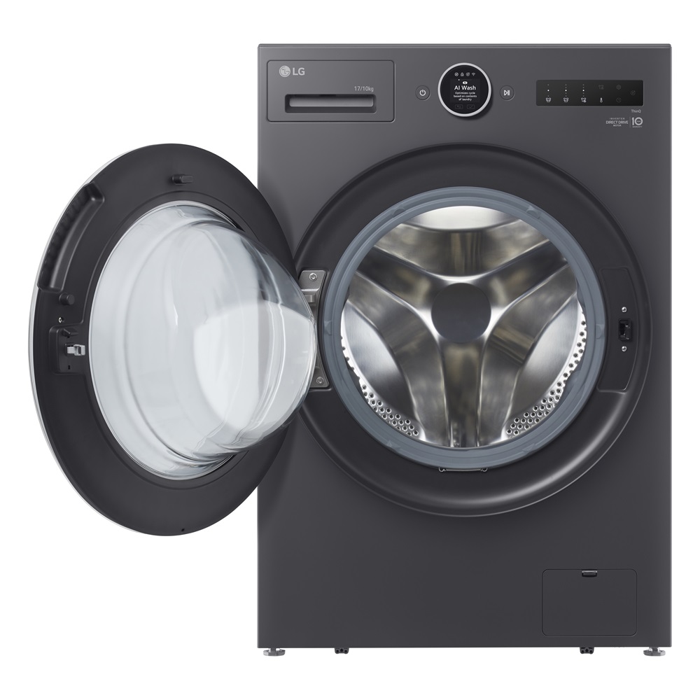 Ra mắt máy giặt và giặt sấy mới LG AI DD 2.0, tích hợp công nghệ AI thấu cảm đầu tiên - 02 NT Standard 17 10kg EssenceGraphite F0Z9DFP24 F2517 10RNTG VH FrontOpen