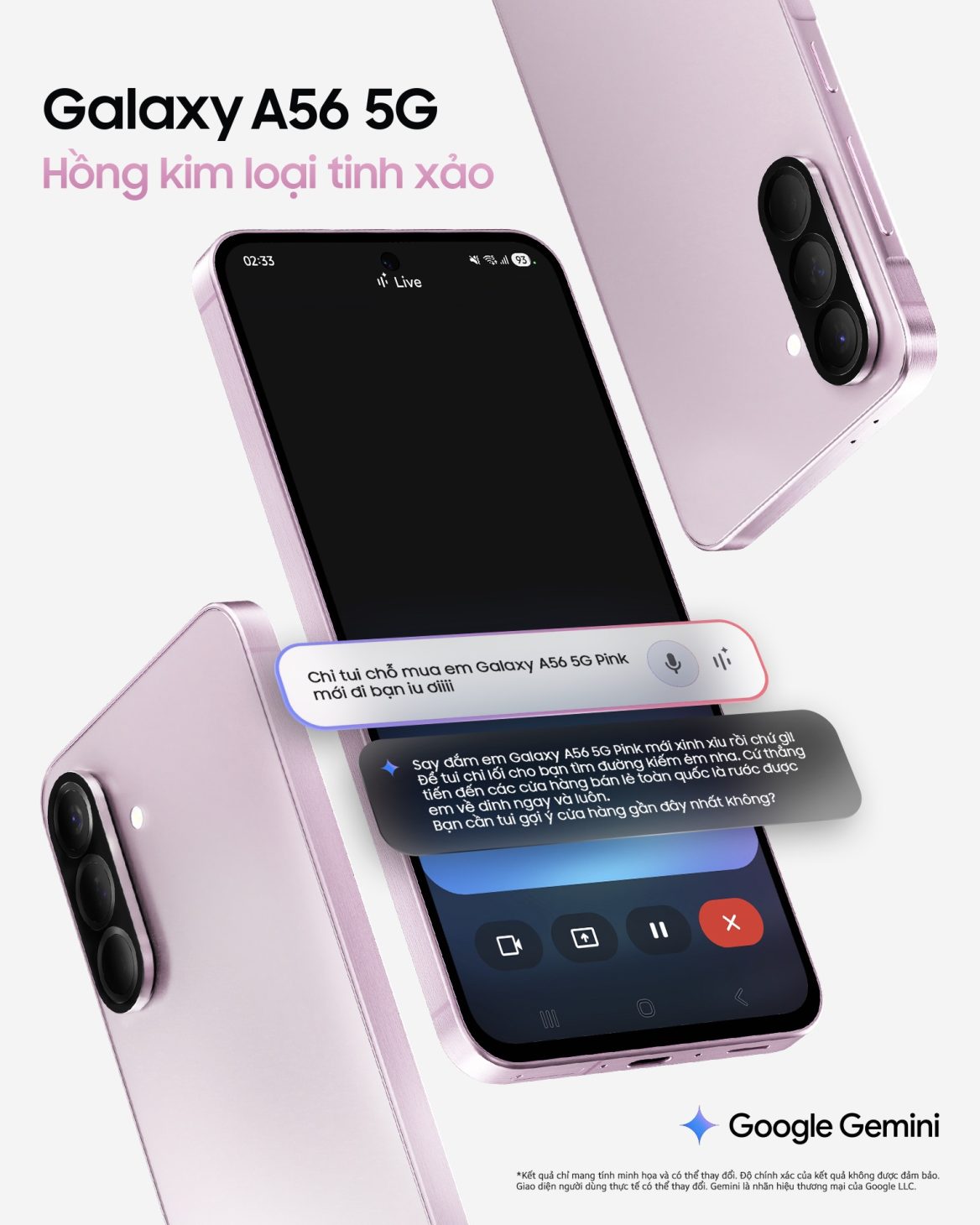 Galaxy A56 5G phiên bản Hồng mới ra mắt cùng HIEUTHUHAI - 03. Galaxy A56 5G Hong moi mang den mot ve ngoai an tuong cung cac tinh AI thong minh tuyet voi