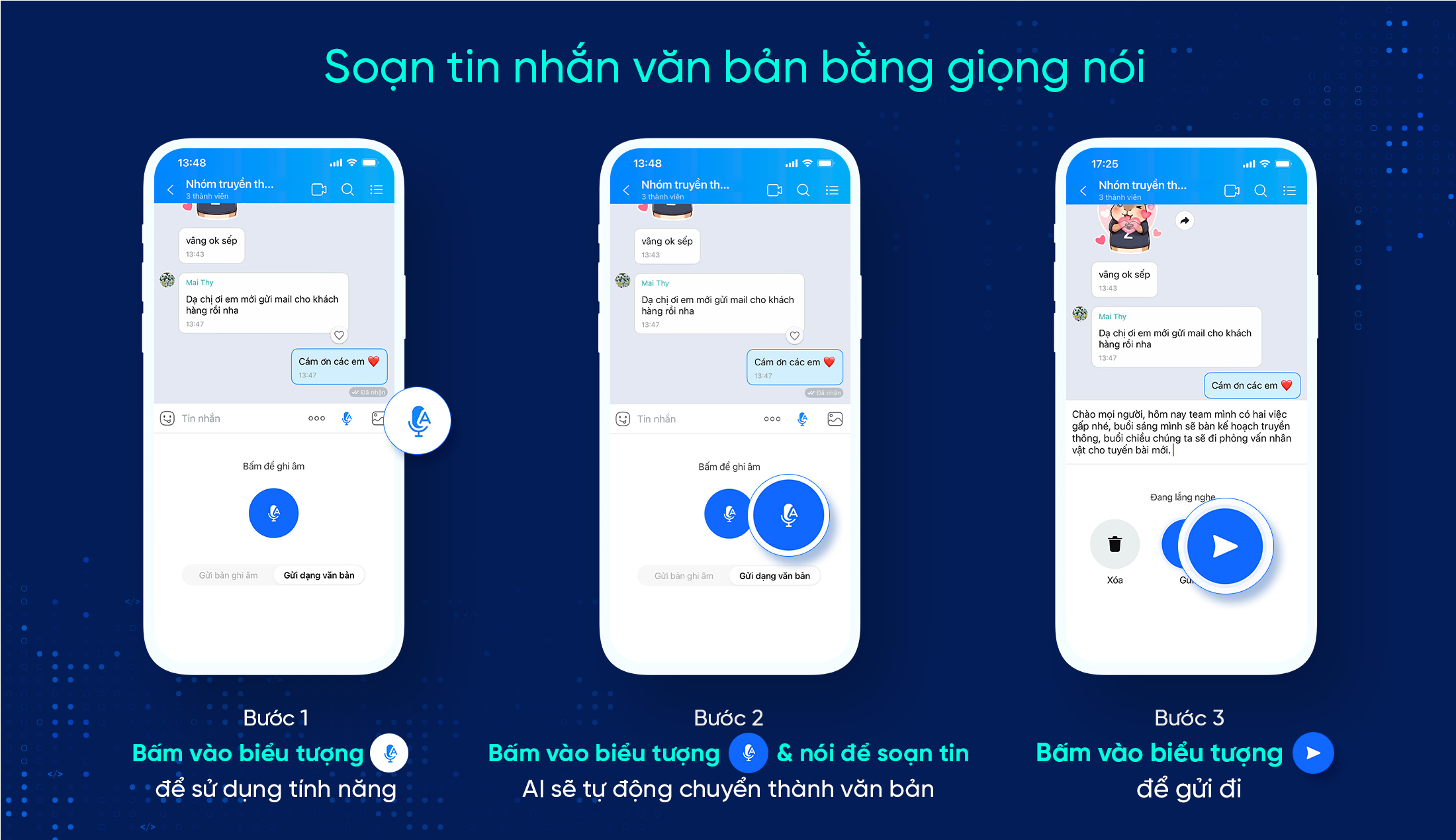 Zalo cho soạn thảo tin nhắn văn bản bằng cách nói - Soan tin nhan van ban bang giong noi Zalo 01