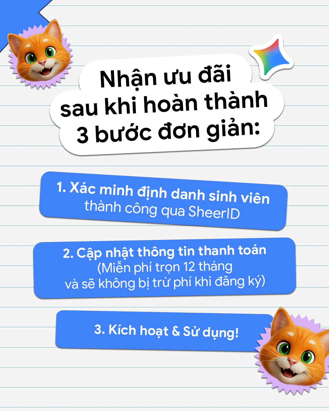 Sinh viên Việt Nam được ưu đãi 1 năm sử dụng miễn phí gói Google AI Pro - De kich hoat uu dai sinh vien chi can thuc hien ba buoc don gian