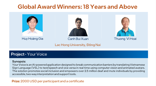 Học sinh, sinh viên Việt Nam được Intel vinh danh toàn cầu với hai dự án AI vì cộng đồng - intel ai global impact festival 2025 1200x675 1920 1080