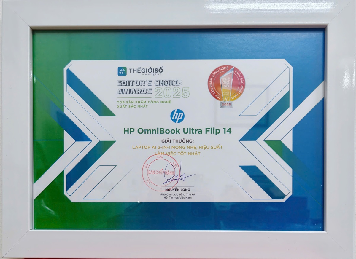 Giải Editor’s Choice Awards 2025: HP OmniBook Ultra Flip 14 - Laptop AI 2-in-1 mỏng nhẹ, hiệu suất làm việc tốt nhất - HP Flip 14