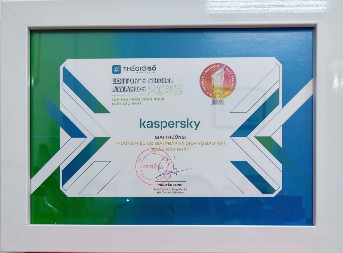 Giải Editor’s Choice Awards 2025: Kaspersky - Thương hiệu có giải pháp và dịch vụ bảo mật hoàn hảo nhất - Kas