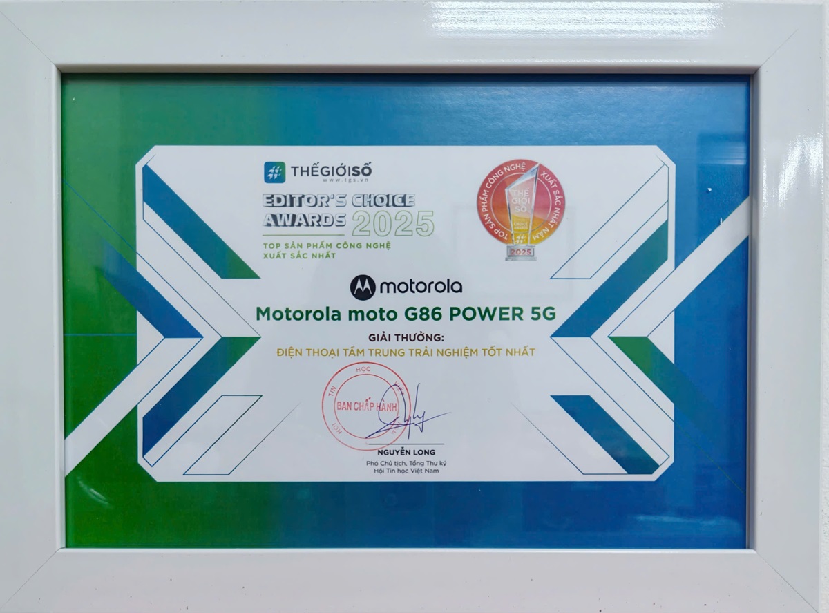 Giải Editor’s Choice Awards 2025: Motorola moto G86 POWER 5G - Điện thoại tầm trung trải nghiệm tốt nhất - z7429740382967 d3ccf92474b636394d3c4aed3da49157