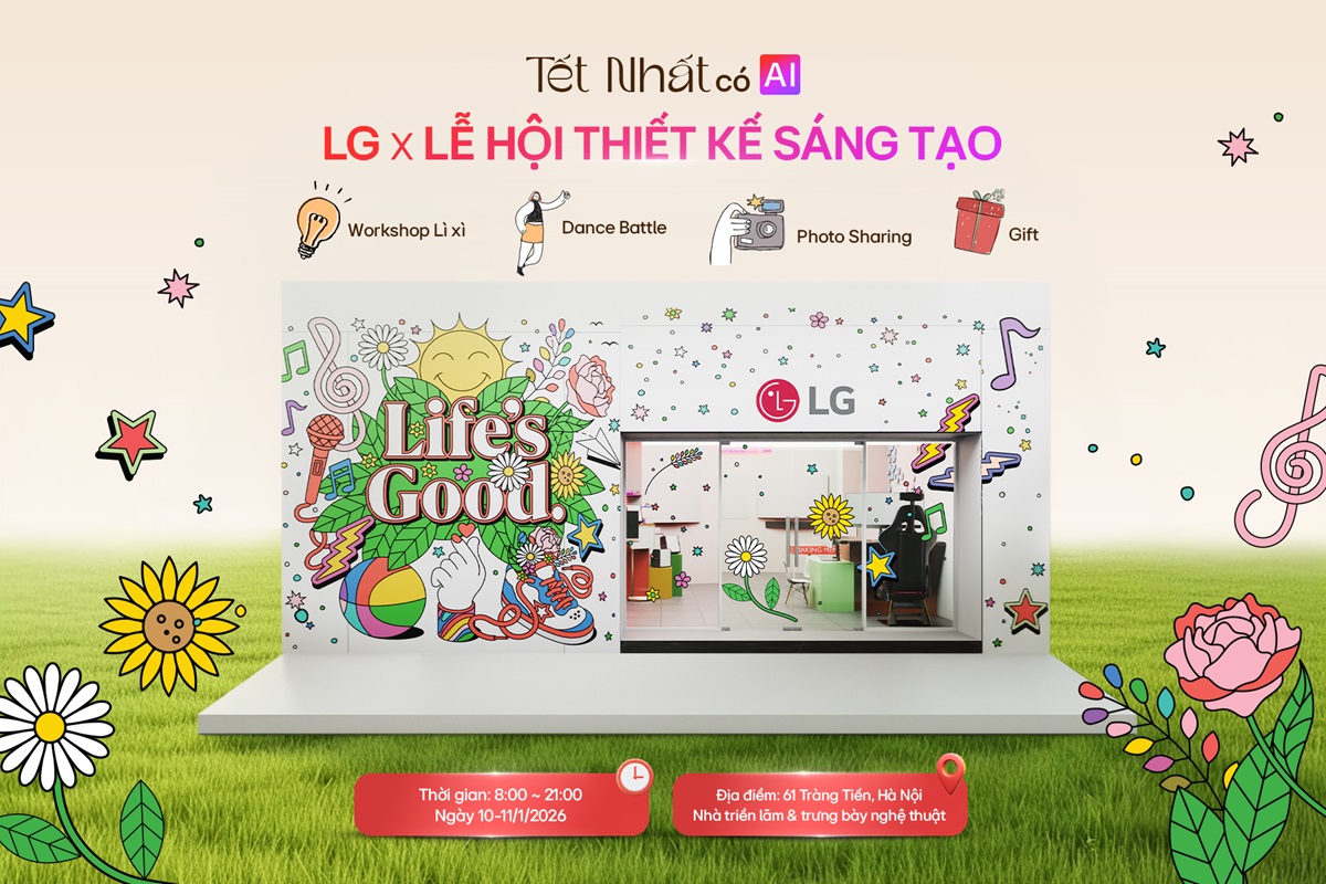 LG ra mắt MV “Tết Nhất có AI” và triển lãm sáng tạo tại Hà Nội - LG mang dến không gian trải nghiệm công nghệ kết hợp sân chơi sáng tạo dành cho giới trẻ trong khuôn khổ sự kiện LG x CREATIVEFEST 2026