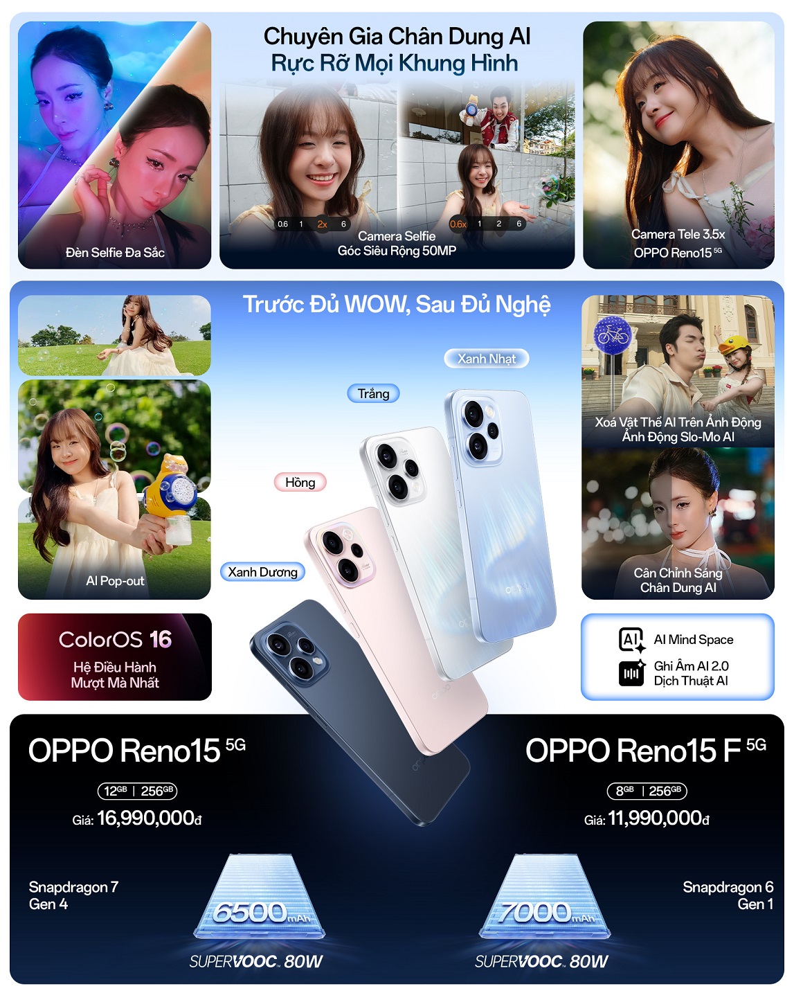 “Chuyên Gia Chân Dung AI” OPPO Reno15 Series chính thức ra mắt, đẹp và rất nhiều tính năng chụp ảnh thú vị - OPPO Reno15 Reno15F 5G