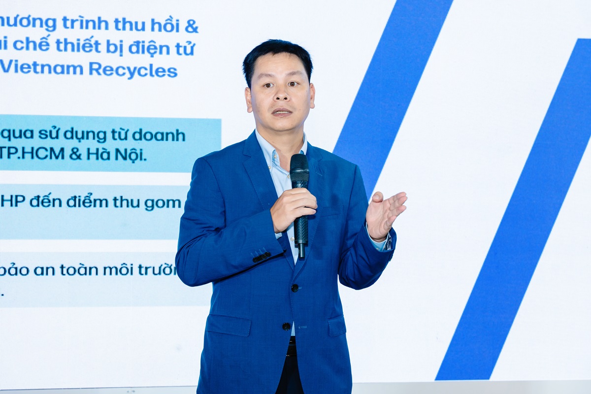 HP thông báo hợp tác chiến lược phát triển bền vững với WWF, phục hồi và bảo tồn 12.000 ha rừng tại Huế và Quảng Trị - Ong Nguyen Minh Duc Tong Giam doc HP Viet Nam chia se tai su kien 1