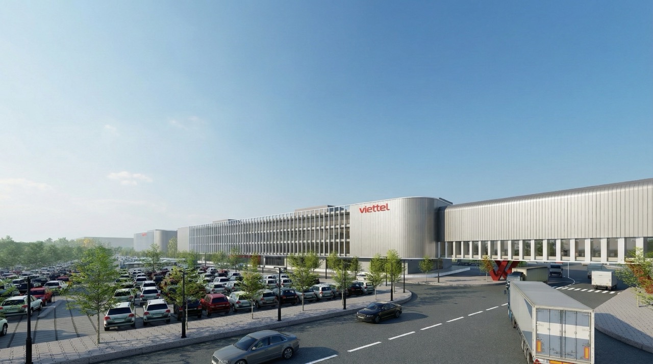 Viettel khởi công xây dựng nhà máy chế tạo chip bán dẫn đầu tiên tại Việt Nam - Phoi canh nha may ban dan