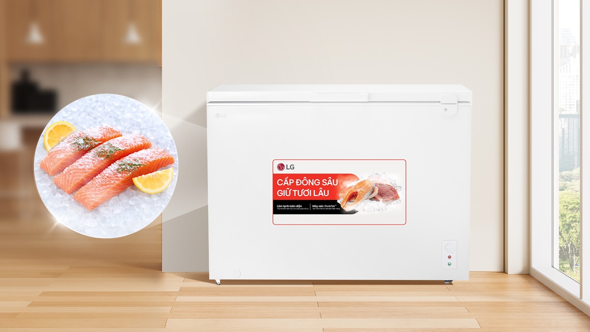 LG ra mắt 3 dòng tủ lạnh và tủ đông mới thiết kế cho gia đình Việt - Tủ dông ngang LG Inverter C30WH Cấp dông sâu giữ tươi lâu