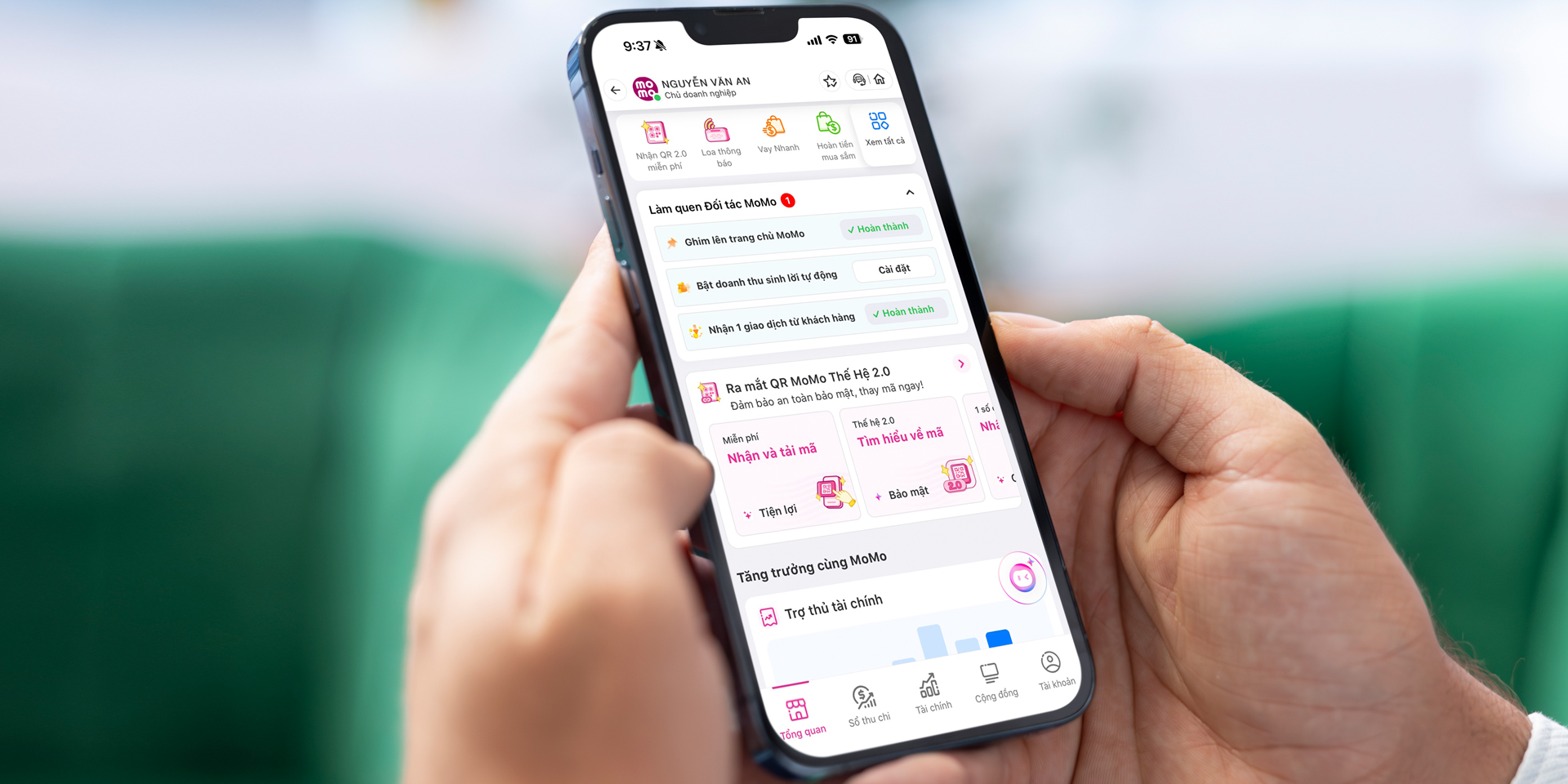MoMo cập nhật giúp giải pháp nhận tiền dành cho hộ kinh doanh, hỗ trợ đáp ứng theo quy định mới 1 MoMo cập nhật giúp giải pháp nhận tiền dành cho hộ kinh doanh, hỗ trợ đáp ứng theo quy định mới - 2. Tai khoan Doi tac MoMo
