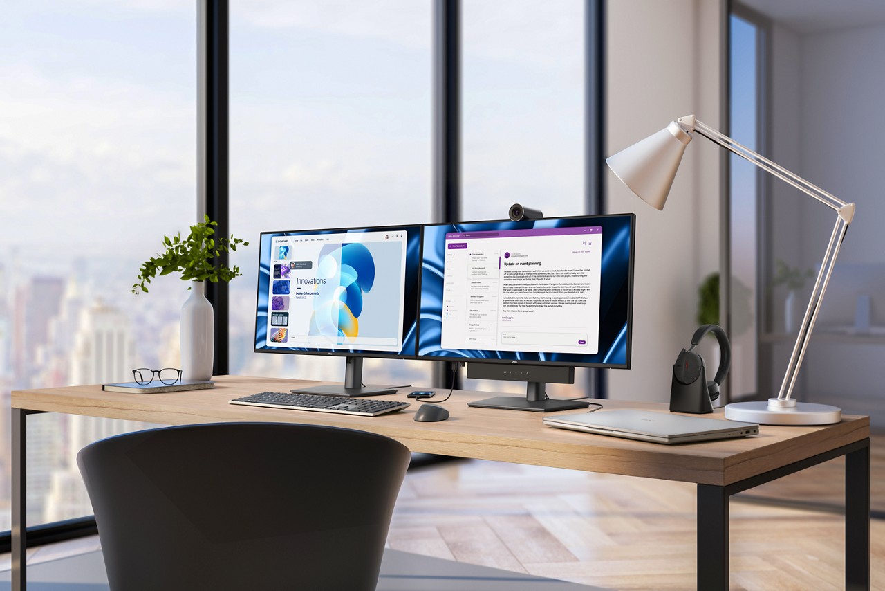 Dell ra mắt dải laptop và PC mỏng nhẹ mới, hỗ trợ AI tốt - Dell Pro P 27 USB C Hub Monitor Lifestyle