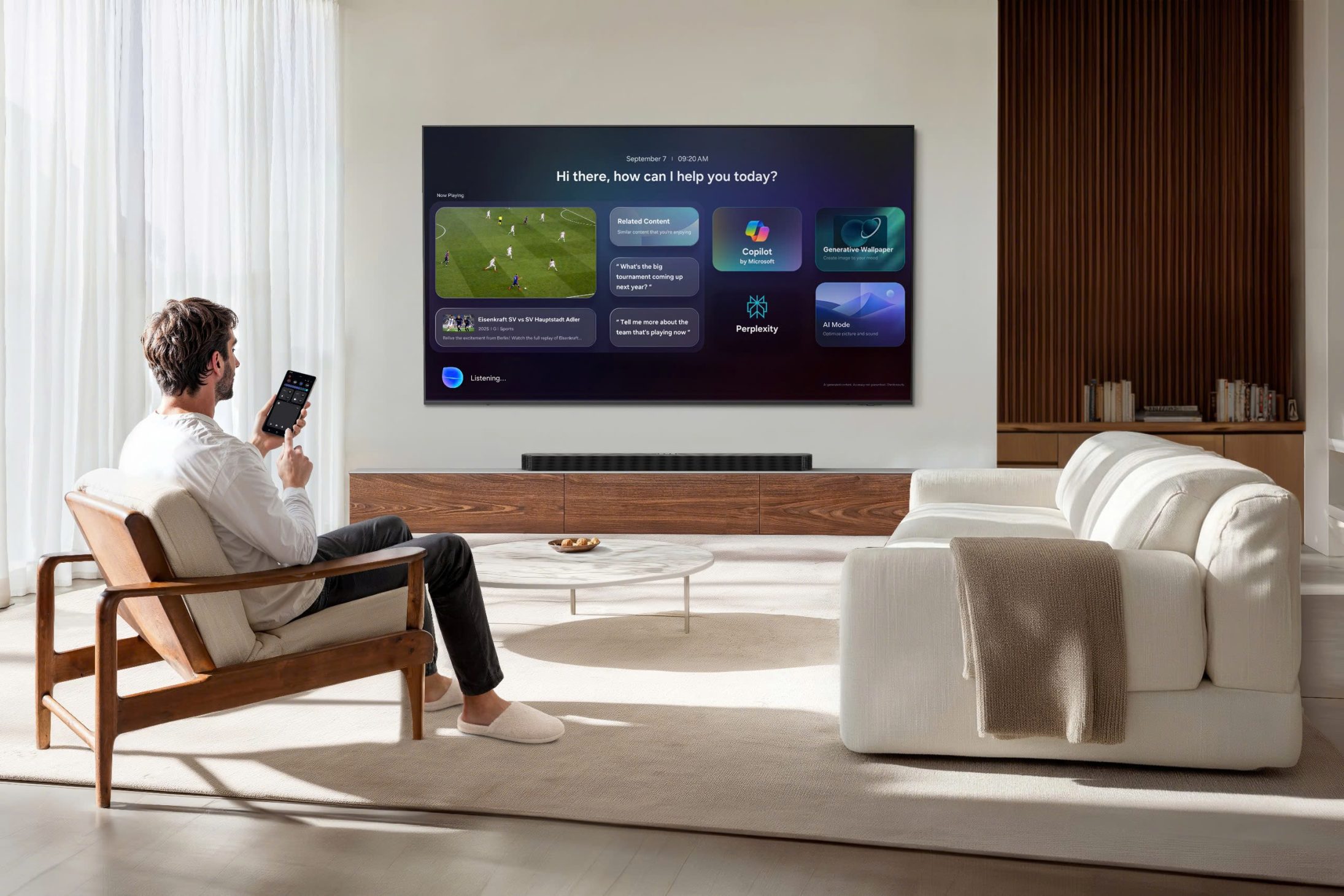 Samsung mở bán bộ sưu tập AI TV và loa lifestyle 2026 trên nền tảng online, theo dõi livestream được nhiều ưu đãi lớn - 7 2026 Mini LED M70H FRONT WALL VAC