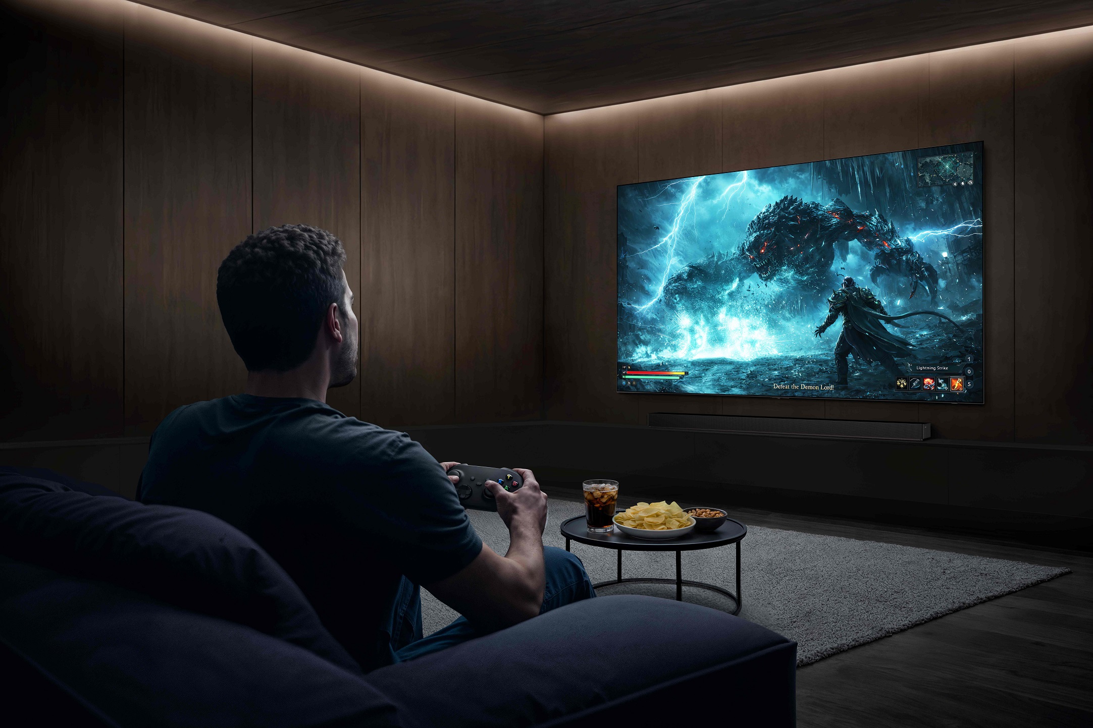 Samsung tung ra dòng TV OLED tích hợp Art Store tại thị trường Việt Nam - Resize 2026 OLED S90H PERS WALL Gaming