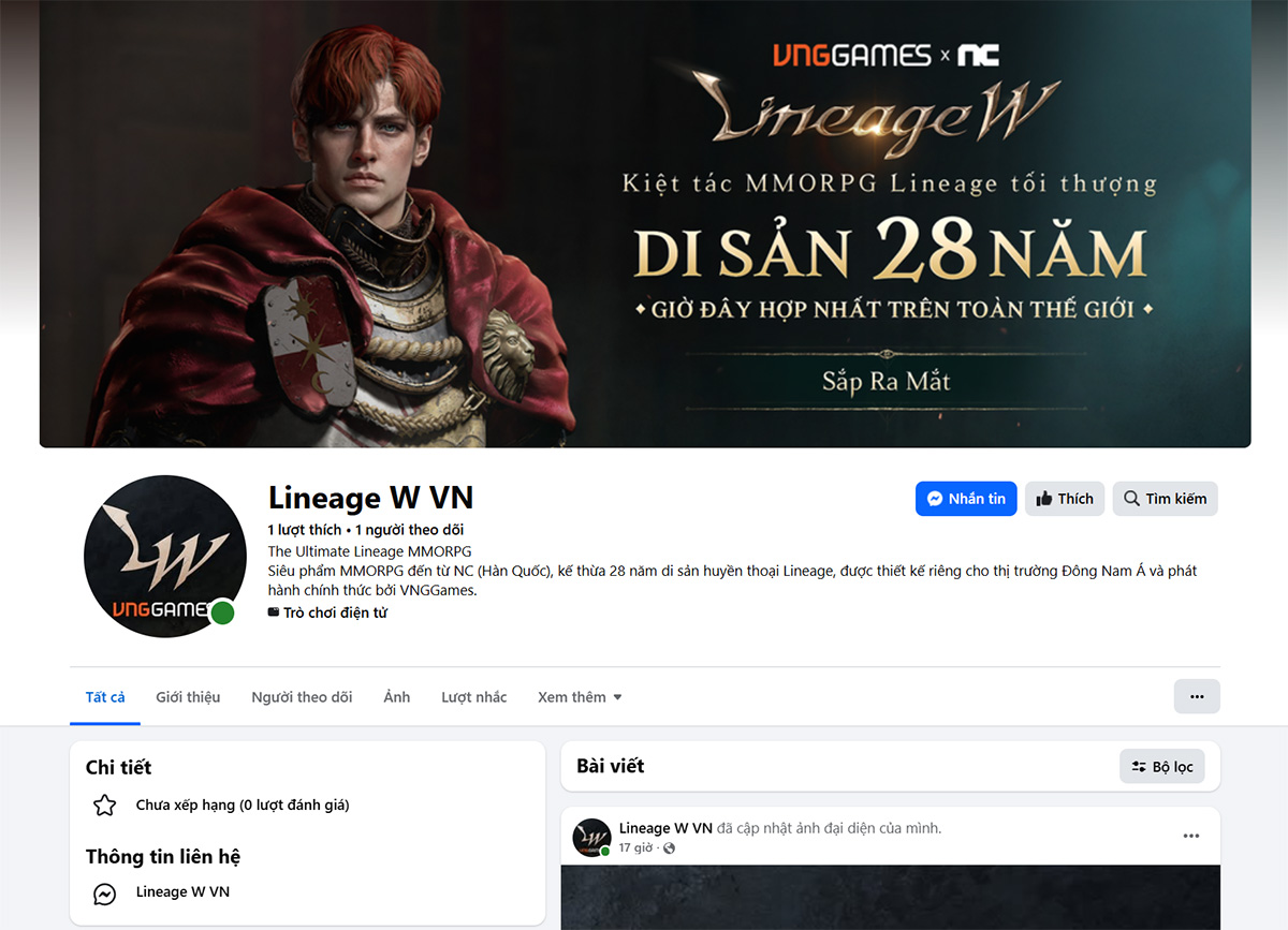 Lineage W bất ngờ mở cửa các kênh mạng xã hội tại Việt Nam, game sắp đến Đông Nam Á 1 Lineage W bất ngờ mở cửa các kênh mạng xã hội tại Việt Nam, game sắp đến Đông Nam Á - hinh 1 15