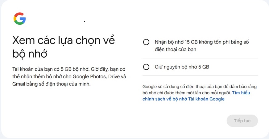 Tạo Gmail mới không cung cấp số điện thoại sẽ bị giảm dung lượng - Banner Lee Junho 1