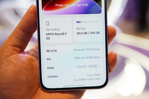 Đánh giá OPPO Reno16 F 5G: Sự lên ngôi camera tele, pin khủng 7.000 mAh và AI biến hóa cùng Gen Z 21 Đánh giá OPPO Reno16 F 5G: Sự lên ngôi camera tele, pin khủng 7.000 mAh và AI biến hóa cùng Gen Z - image 31