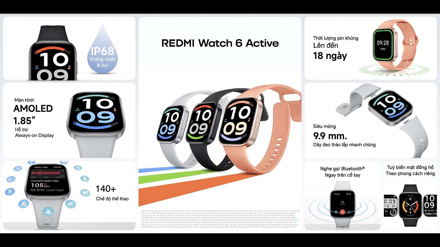 Xiaomi trình làng REDMI Watch 6 Series, máy giặt Mijia và loạt thiết bị gia dụng thông minh mới - REDMI Watch 6 Active 1