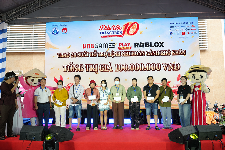 “Điều Ước Trăng Tròn 10” được VNGGames, Play Together VNG và Roblox VN mang đến cho hơn 1.500 bệnh nhi 1 “Điều Ước Trăng Tròn 10” được VNGGames, Play Together VNG và Roblox VN mang đến cho hơn 1.500 bệnh nhi - Anh 2 11