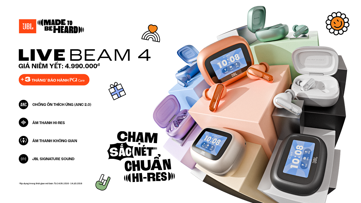 JBL Live Beam 4 ra mắt, Hi-Res Audio, Smart Charging Case cá nhân hóa ấn tượng 3 JBL Live Beam 4 ra mắt, Hi-Res Audio, Smart Charging Case cá nhân hóa ấn tượng - KV 1920x1080 1
