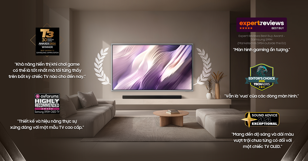 Các dòng TV và loa 2026 của Samsung được chuyên gia đánh giá cao về hình ảnh, âm thanh và gaming - Samsung TVs and Displays Samsung 2026 TV and Audio Lineup Praise main2 VIE