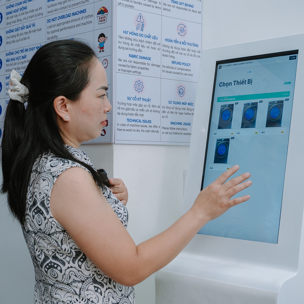 Mô hình cửa hàng giặt sấy tự động, sử dụng giải pháp Samsung, khai trương cửa hàng đầu tiên - TVU04115